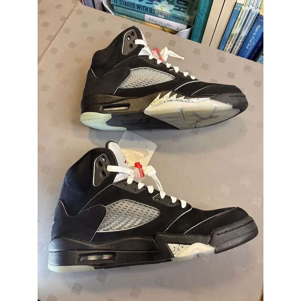 Nike Air Jordan 5 Retro OG Black Metallic Silver HF3975-001 Size 8 With Box